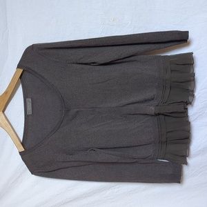Jacqui-E Sweater Long sleeve brown cardigan medium